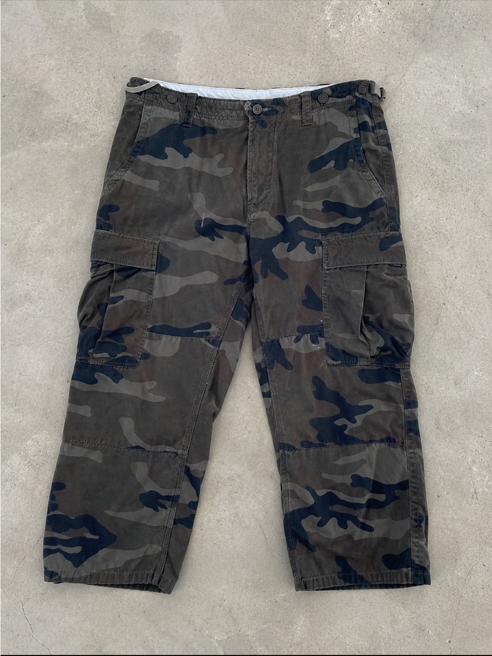 Y2K Gap 1969 Camo Cargo Pants 38x28 Baggy Utility Military Grunge Streetwear